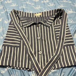 Altar'd State Navy and White Striped Skirt